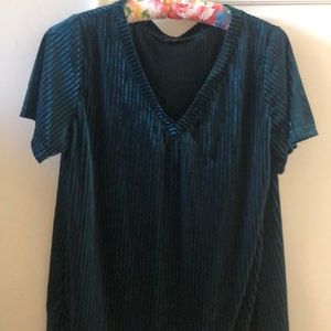 Turquoise velvet shirt